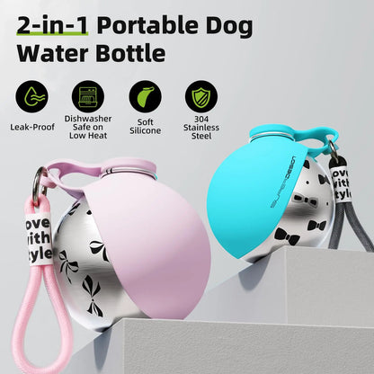 2-in-1 Portable Dog Water Bottle