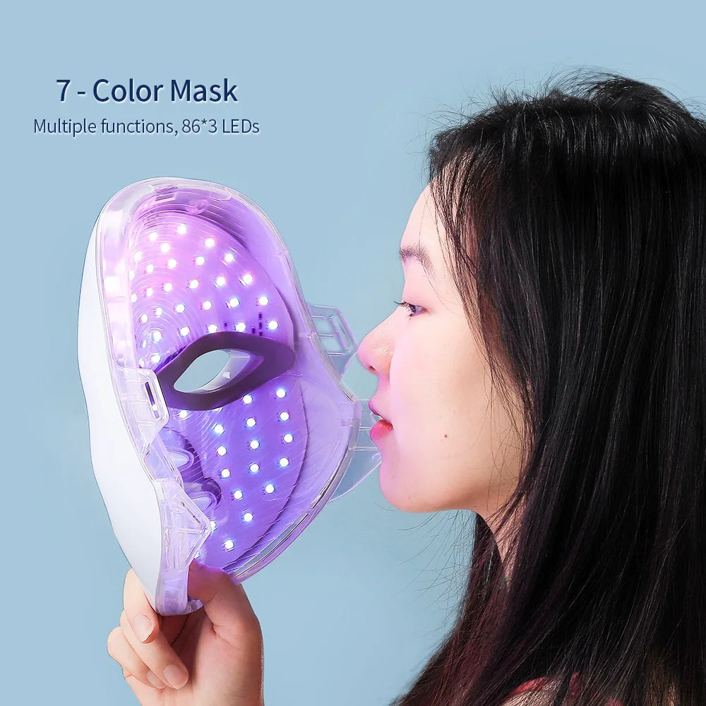 7-Color LED Facial & Neck Light Therapy Mask