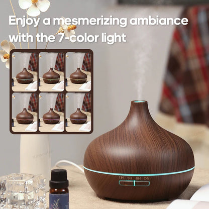 KINSCOTER 300ml Wood Grain Aromatherapy Diffuser