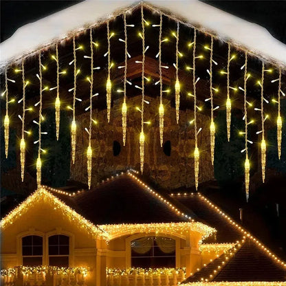 LED Christmas Wreath Ice Pillar Curtain Lights