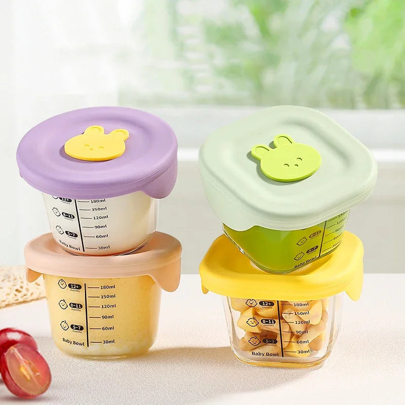 Mini Glass Bowl with Silicone Lid Leakproof