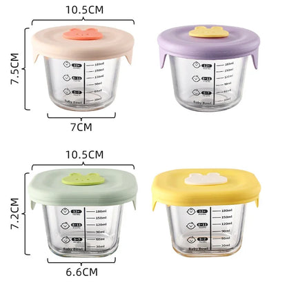 Mini Glass Bowl with Silicone Lid Leakproof