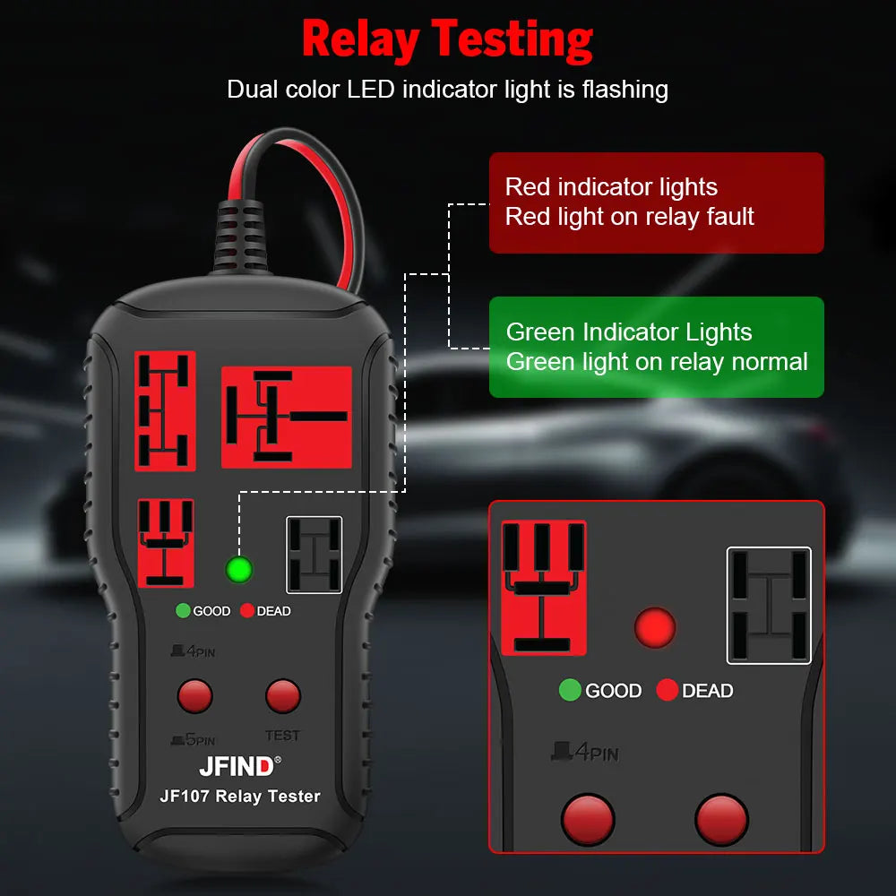 Car Relay Tester Diagnostic Tools 12V-24V Voltage Tester