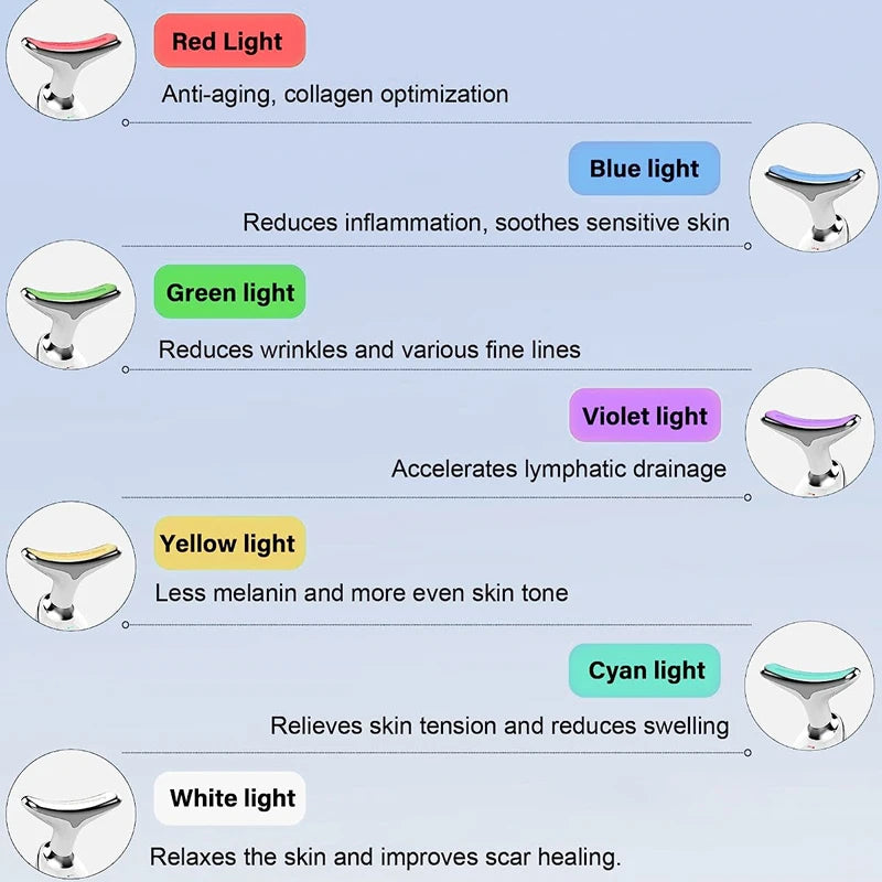Portable 7-Color LED Face & Neck Massager