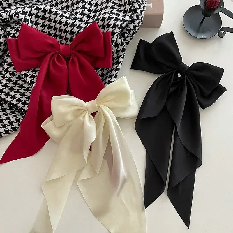 Satin Ribbon Bow Hair Clip