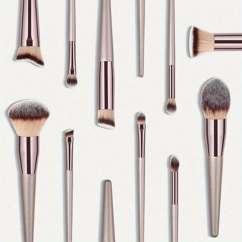 10-Piece Champagne Gold Makeup Brush Set
