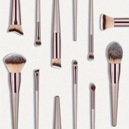 10-Piece Champagne Gold Makeup Brush Set