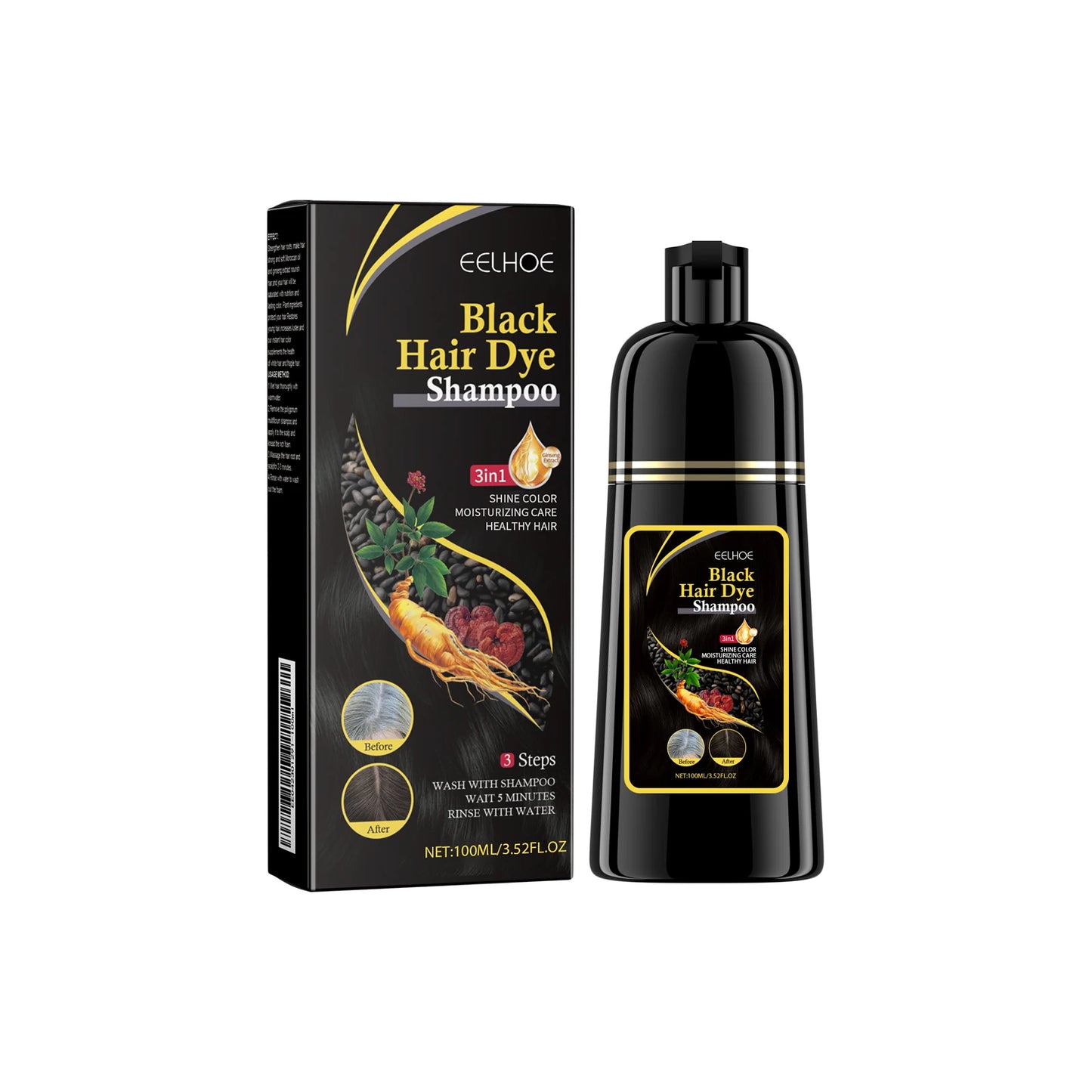 3-in-1 Black Hair Colour Shampoo
