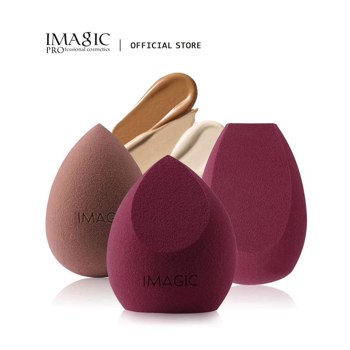 IMAGIC 3-Piece Wet & Dry Makeup Puff Set