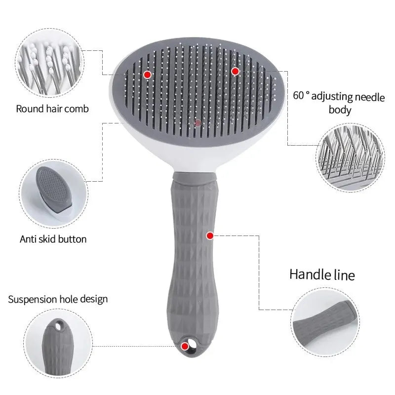 Self-Cleaning Pet Hair Remover Grooming Brush