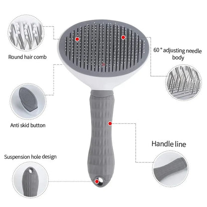 Self-Cleaning Pet Hair Remover Grooming Brush