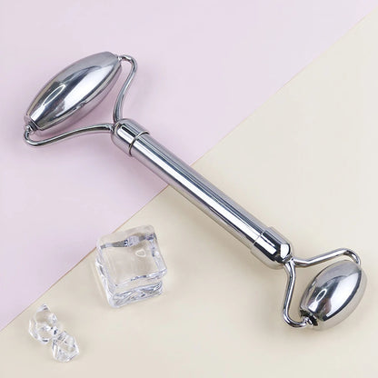 Stainless Steel Ice Face Roller & Gua Sha Set
