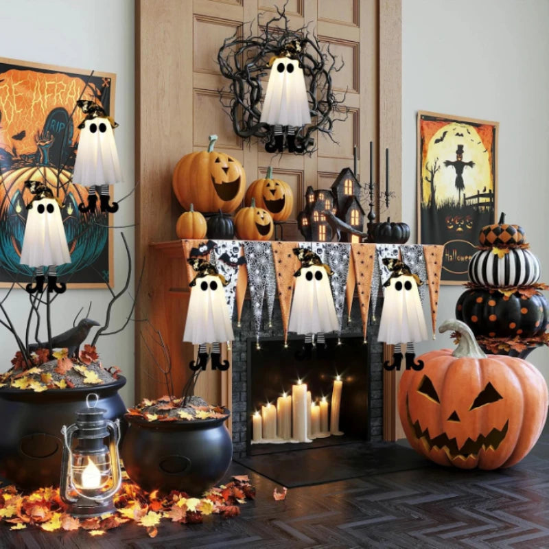 Halloween LED Witch & Ghost Hanging Decorations