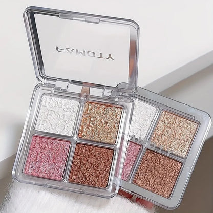 4 Color Shimmer Face Highlighter Palette