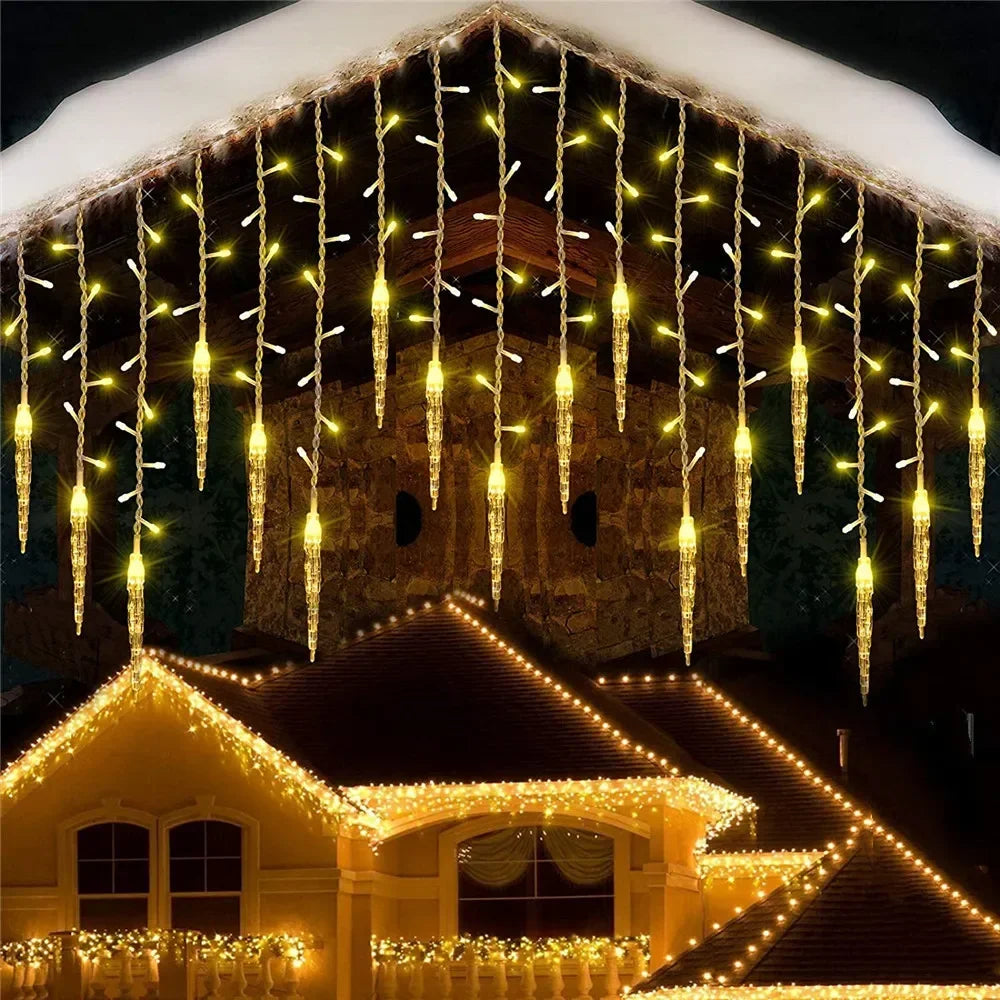 LED Christmas Wreath Ice Pillar Curtain Lights