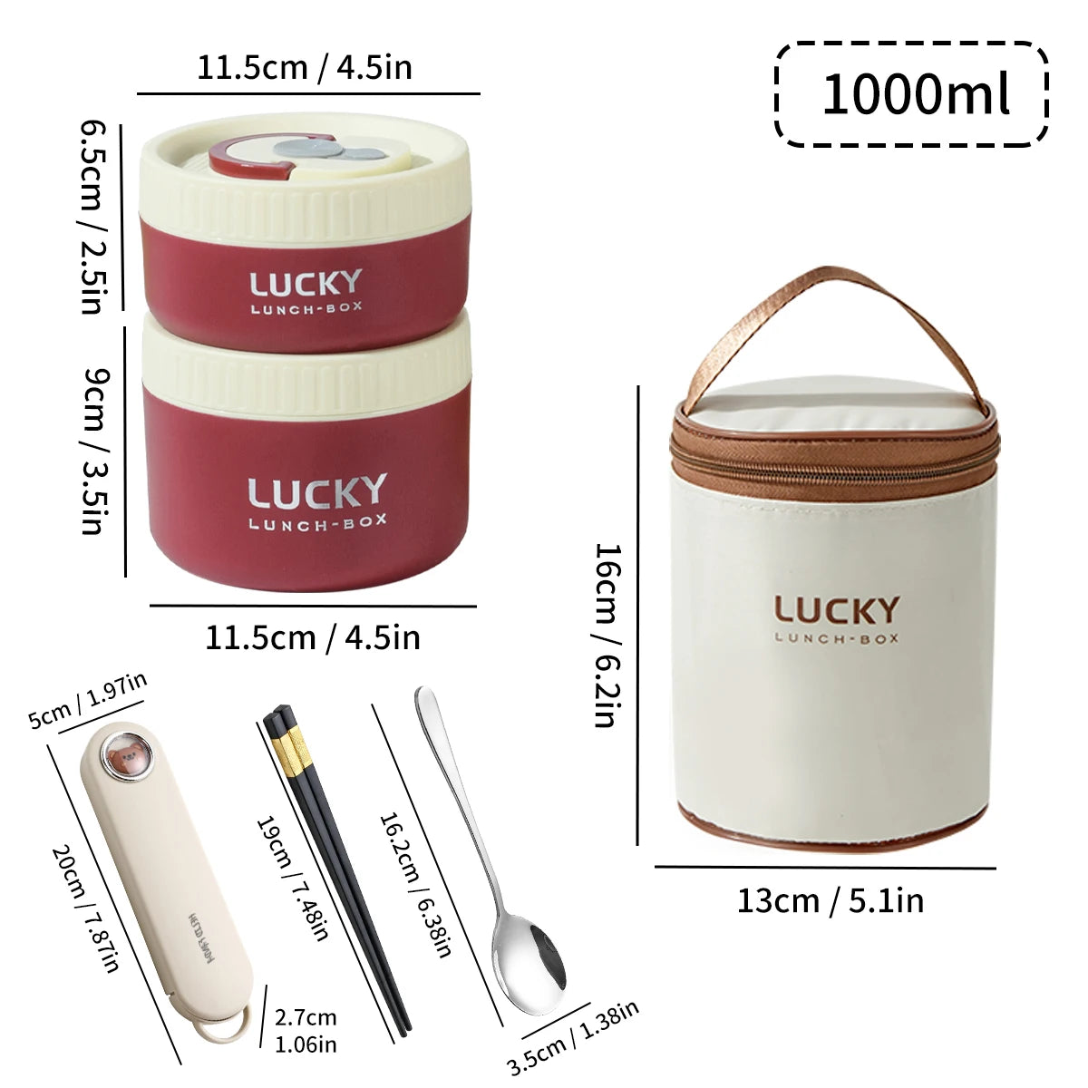 WORTHBUY Insulated Stainless Steel Thermal Lunch Box