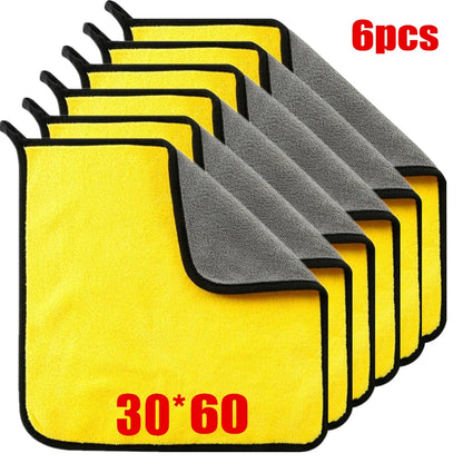 1/2/6pcs Microfiber Car Cleaning Towel