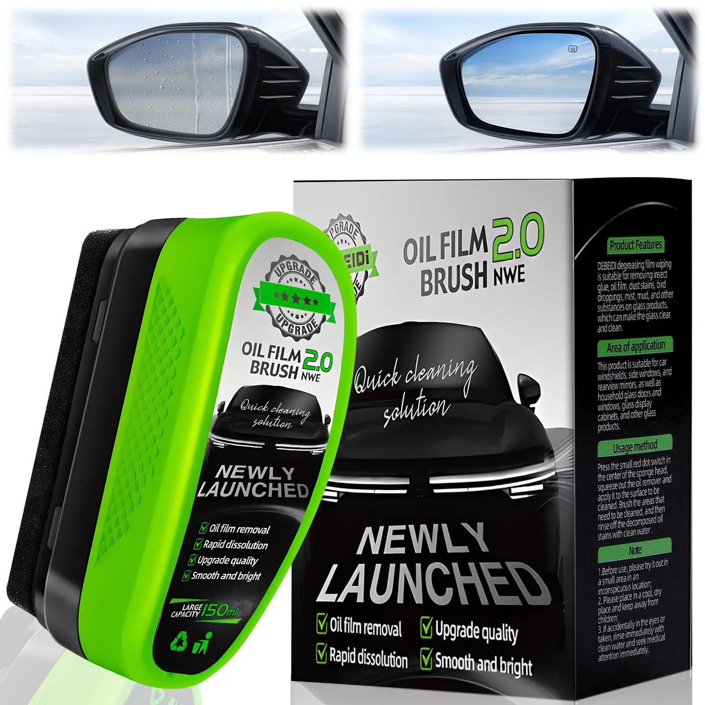 1/2/3pcs Automotive Car Oil Film Cleaning Brush