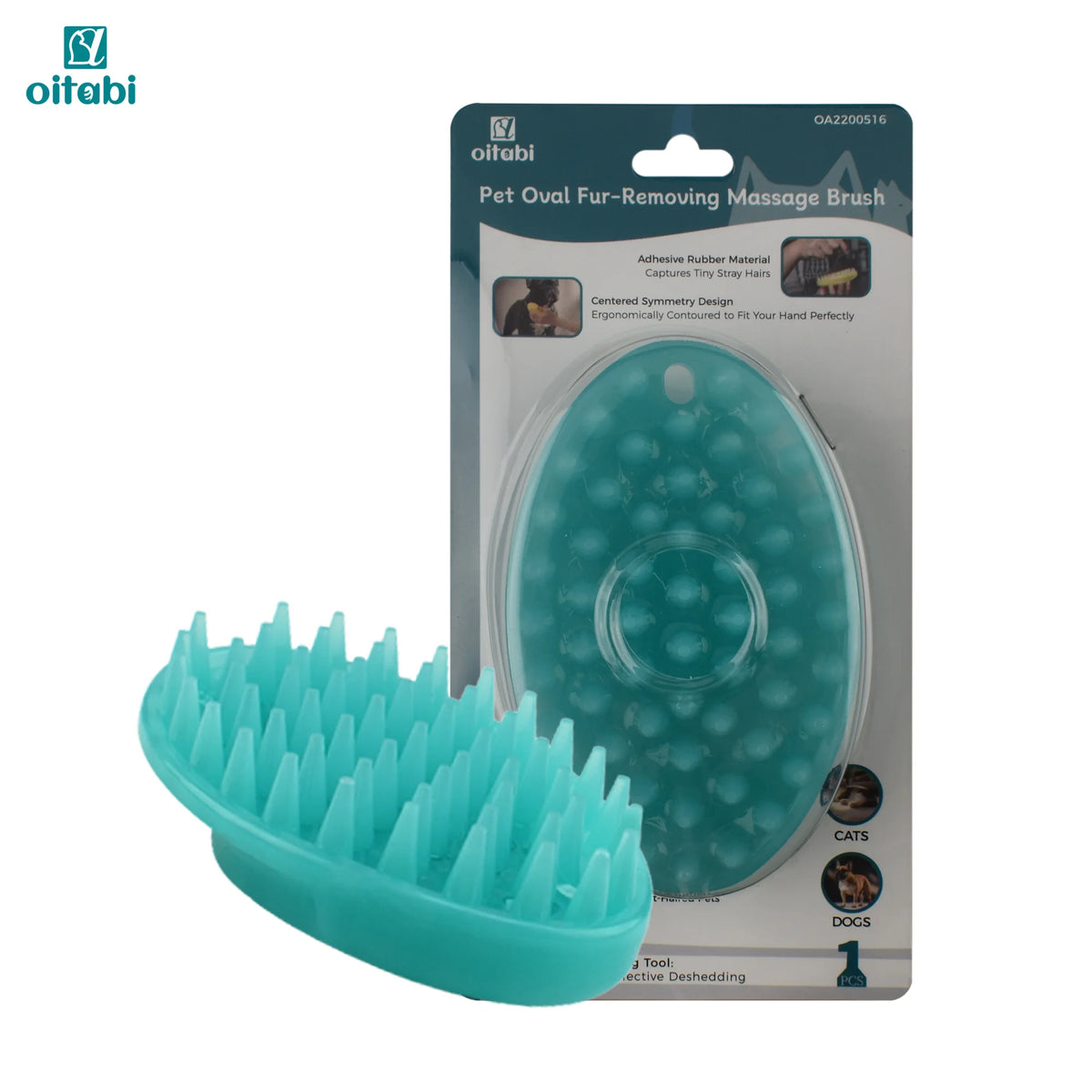 Oitabi Soft Rubber Pet Grooming & Bath Brush