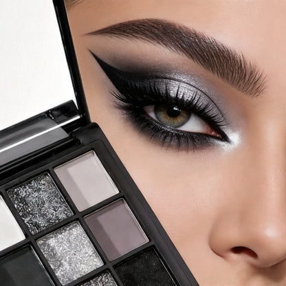 A 9-color smoky eyeshadow palette