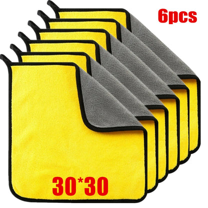 1/2/6pcs Microfiber Car Cleaning Towel