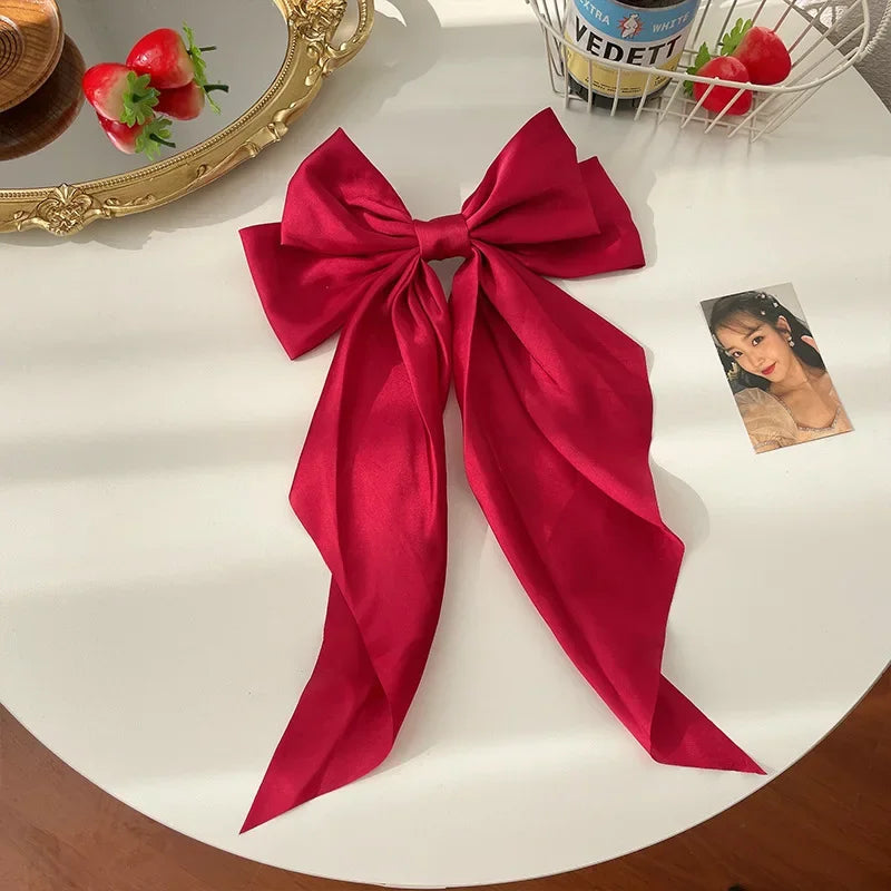 Satin Ribbon Bow Hair Clip