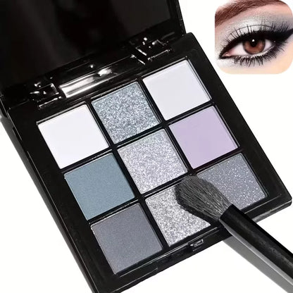 A 9-color smoky eyeshadow palette