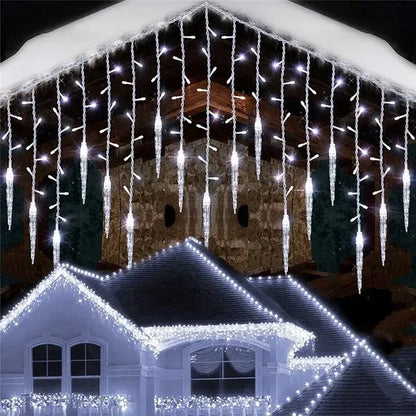 LED Christmas Wreath Ice Pillar Curtain Lights