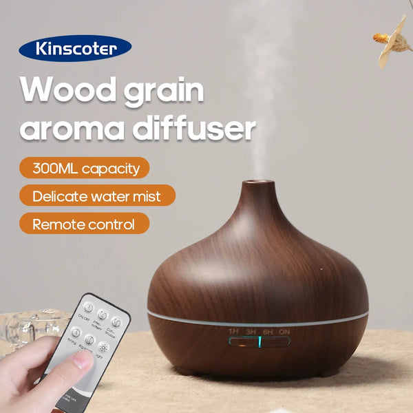 KINSCOTER 300ml Wood Grain Aromatherapy Diffuser