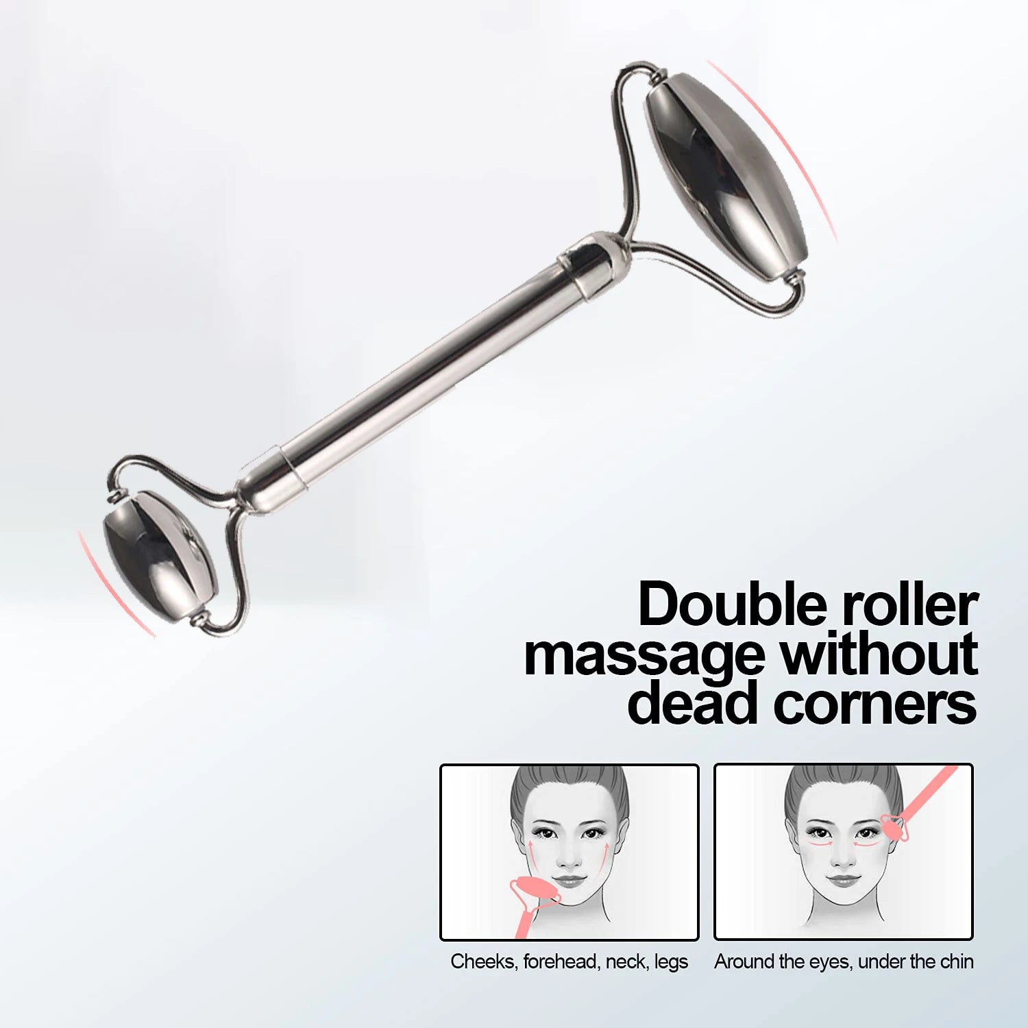 Stainless Steel Ice Face Roller & Gua Sha Set