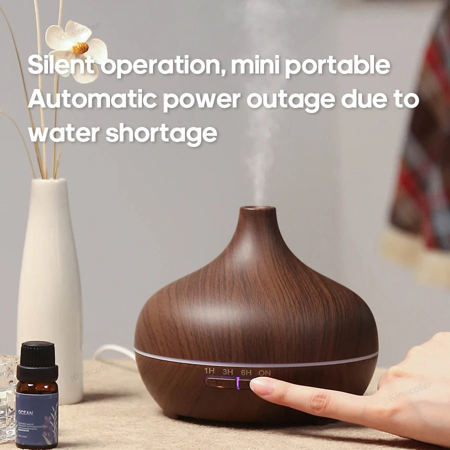 KINSCOTER 300ml Wood Grain Aromatherapy Diffuser