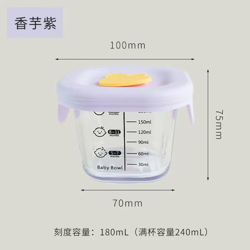 Mini Glass Bowl with Silicone Lid Leakproof