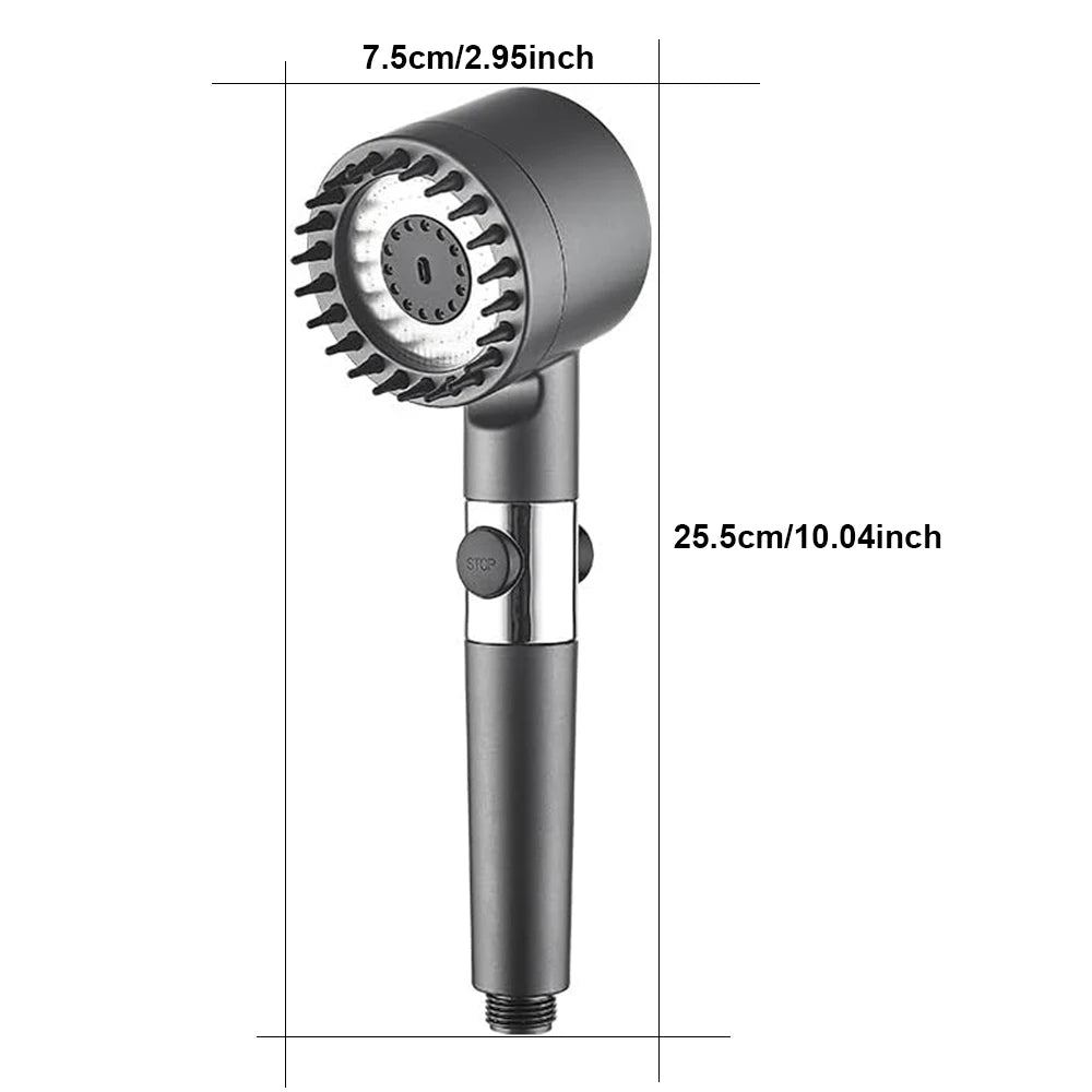 3 Modes Handheld Shower Head with Massage Brush
