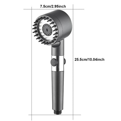 3 Modes Handheld Shower Head with Massage Brush