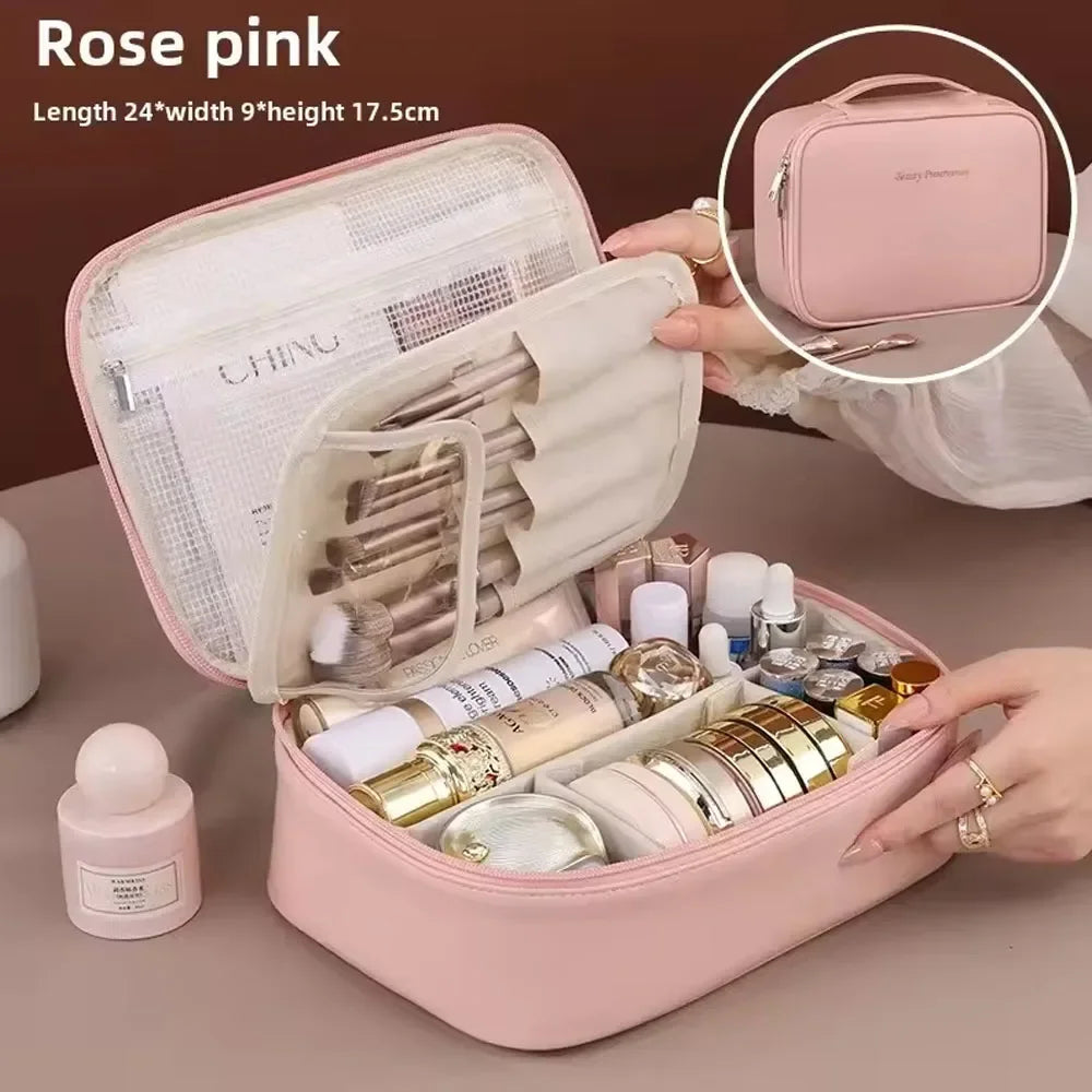 Large Capacity Double Layer Makeup Bag