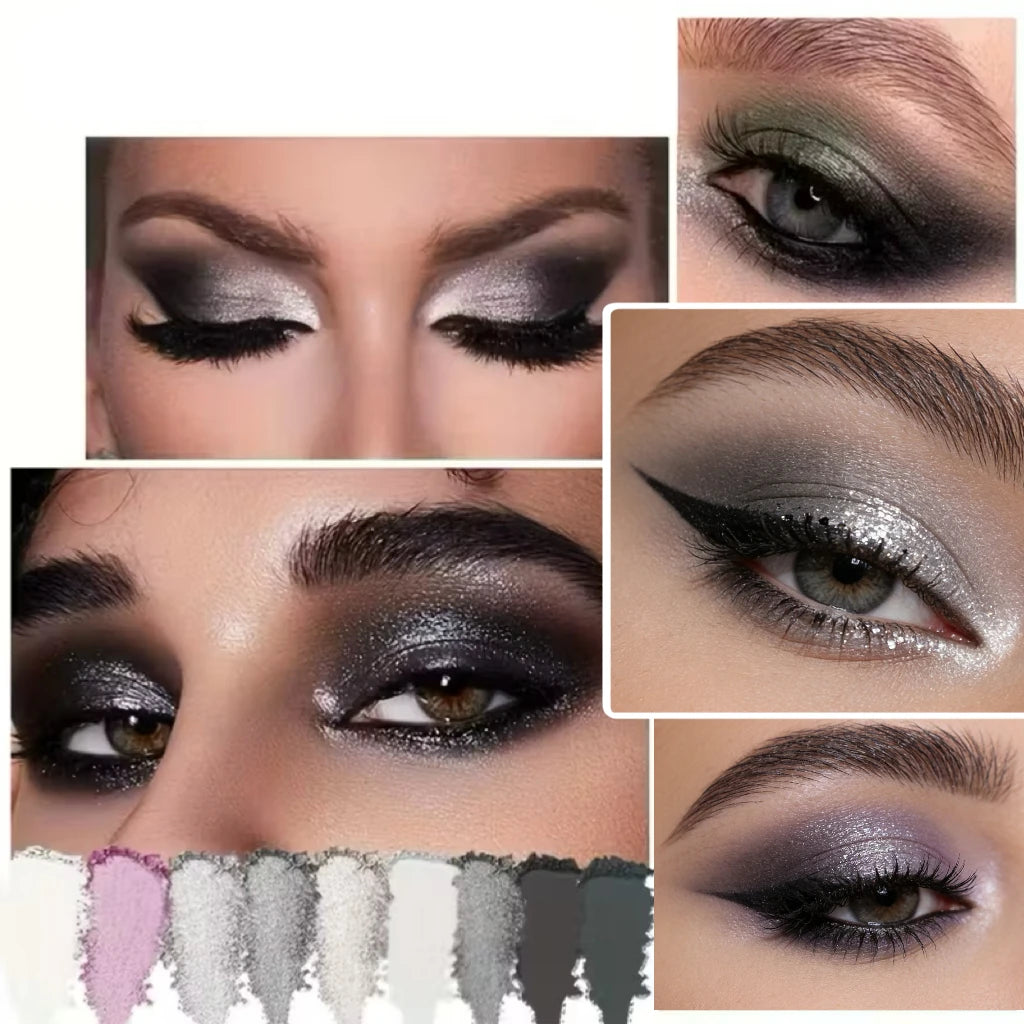 A 9-color smoky eyeshadow palette