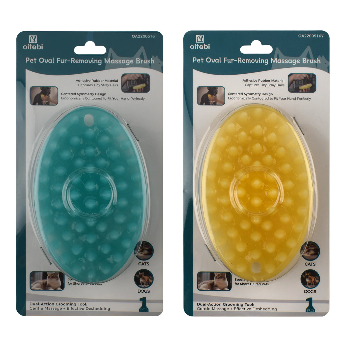 Oitabi Soft Rubber Pet Grooming & Bath Brush