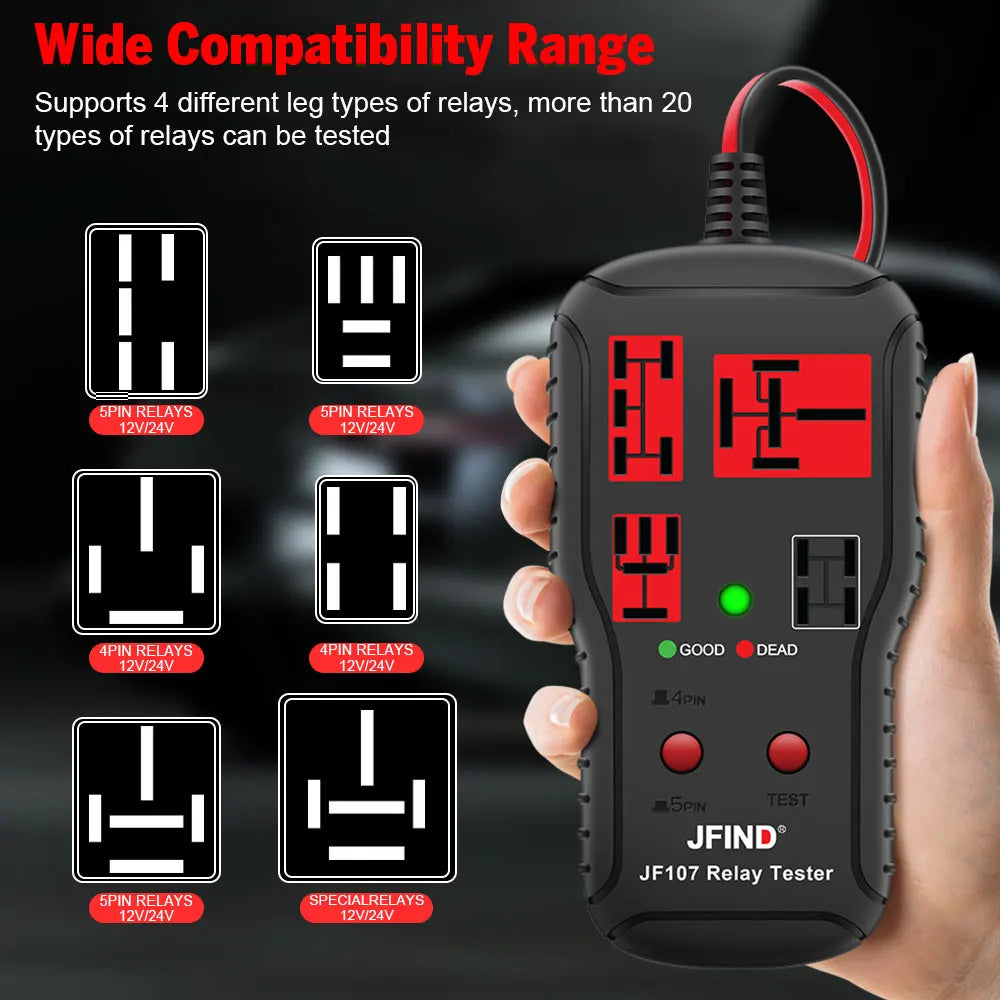 Car Relay Tester Diagnostic Tools 12V-24V Voltage Tester