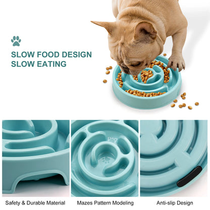 Slow Feeder Dog Bowl Anti-Gulping Pet Bowl