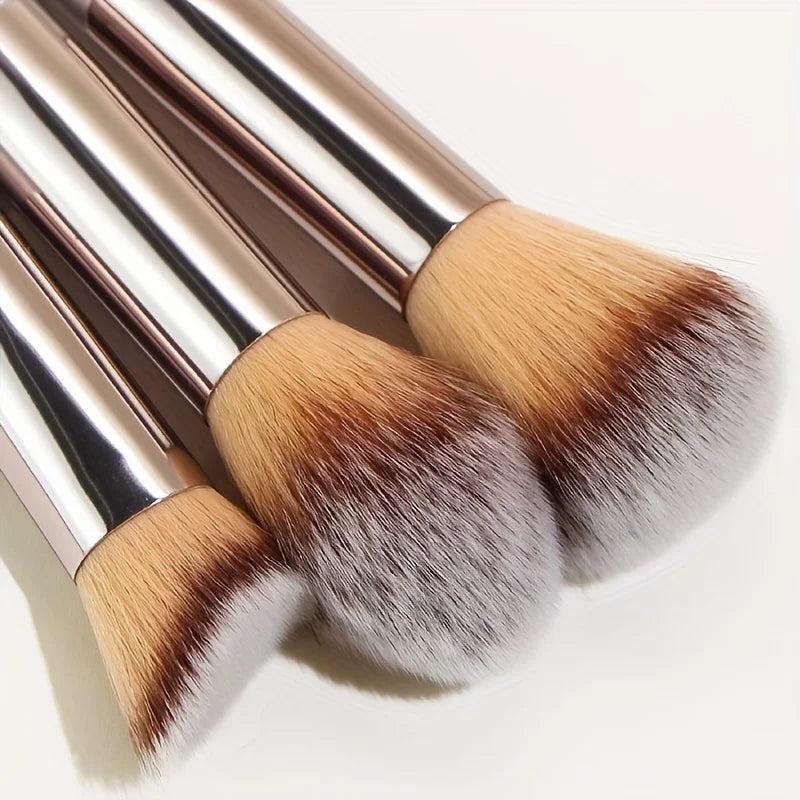 10-Piece Champagne Gold Makeup Brush Set