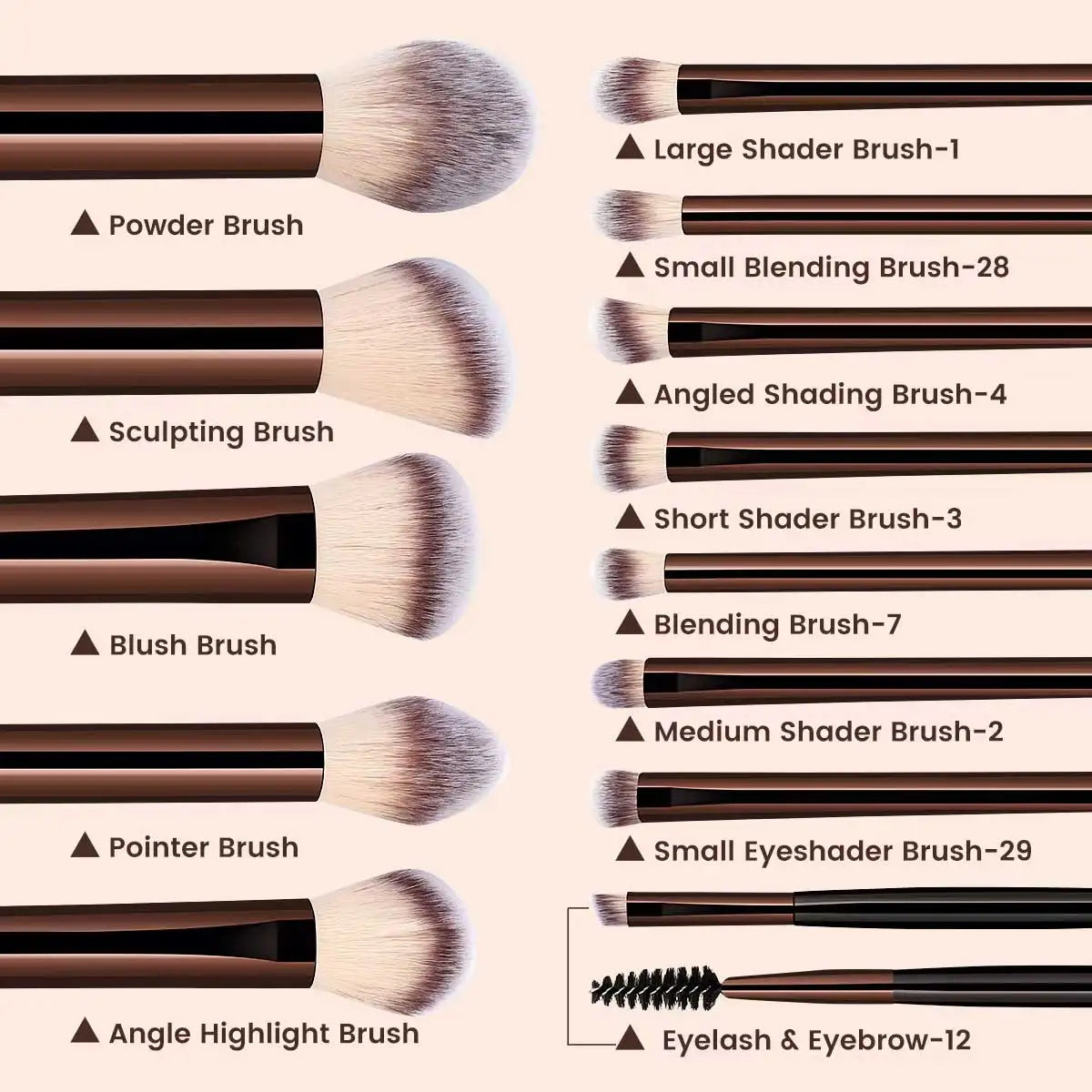 13-Piece Complete Makeup Brush Set