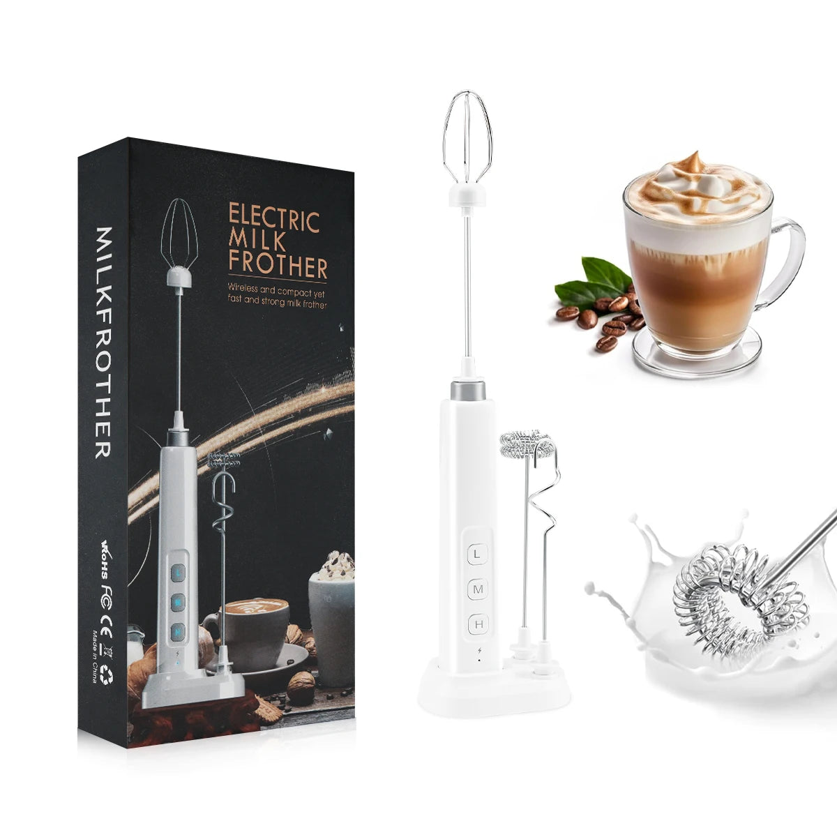 Wireless Rechargeable Electric Milk Frother