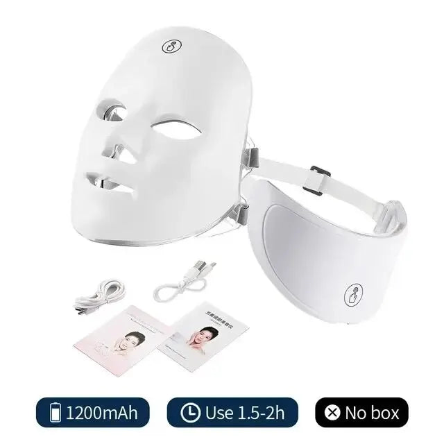7-Color LED Facial & Neck Light Therapy Mask