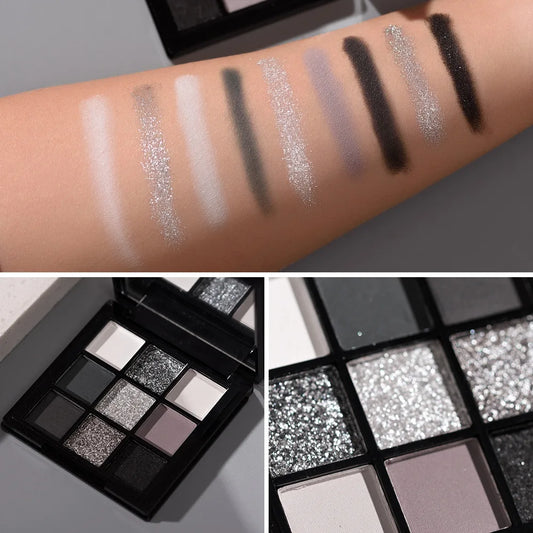 A 9-color smoky eyeshadow palette