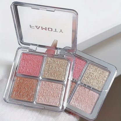 4 Color Shimmer Face Highlighter Palette