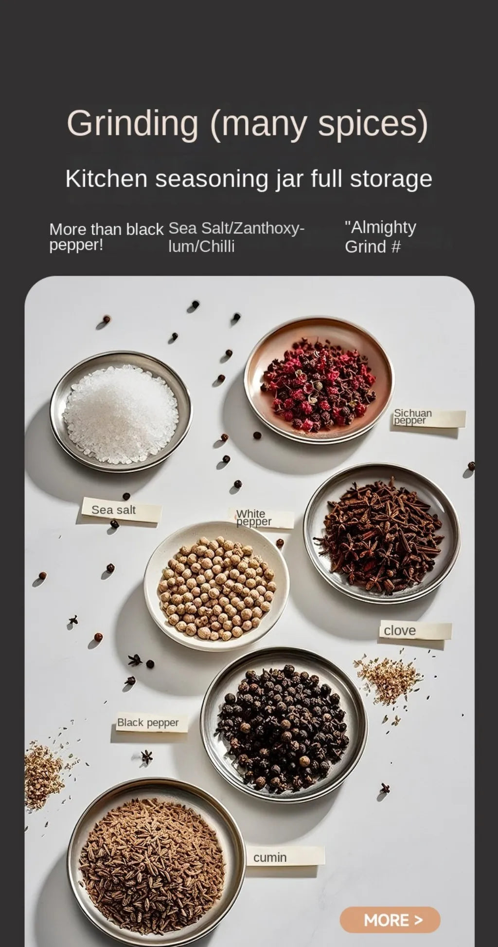 Electric Rechargeable Salt & Pepper Grinder