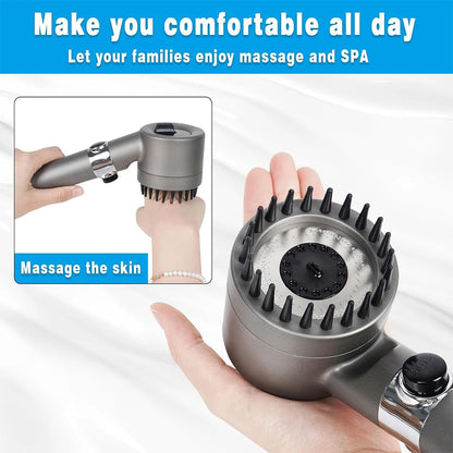 3 Modes Handheld Shower Head with Massage Brush