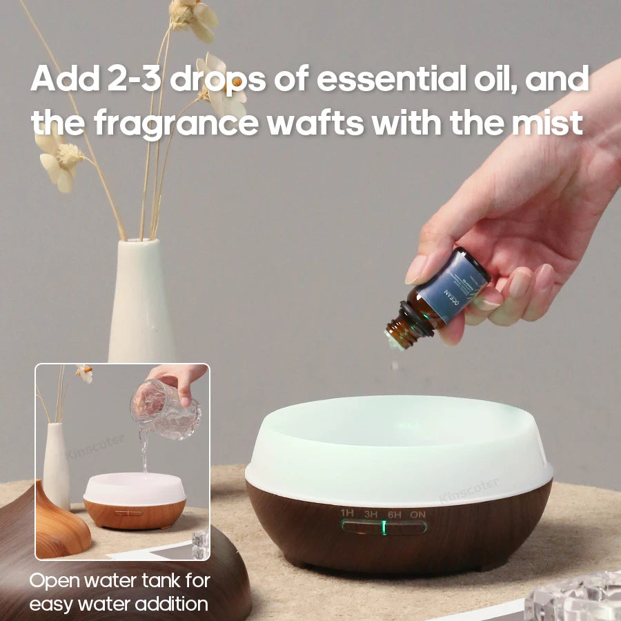 KINSCOTER 300ml Wood Grain Aromatherapy Diffuser