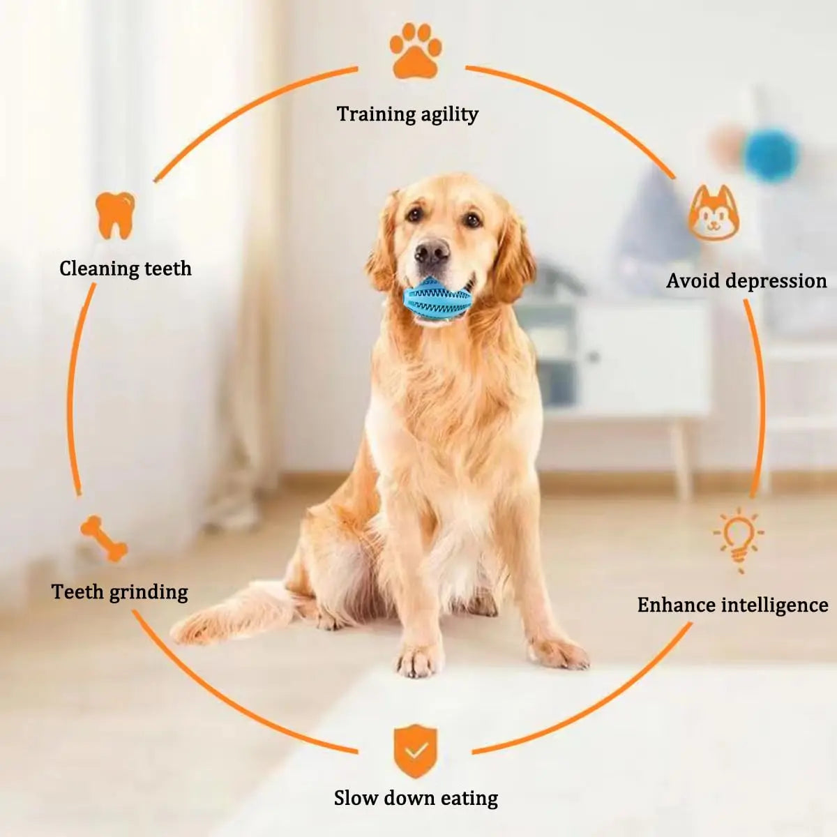 Durable Natural Rubber Dog Chew & Teeth Cleaning Ball